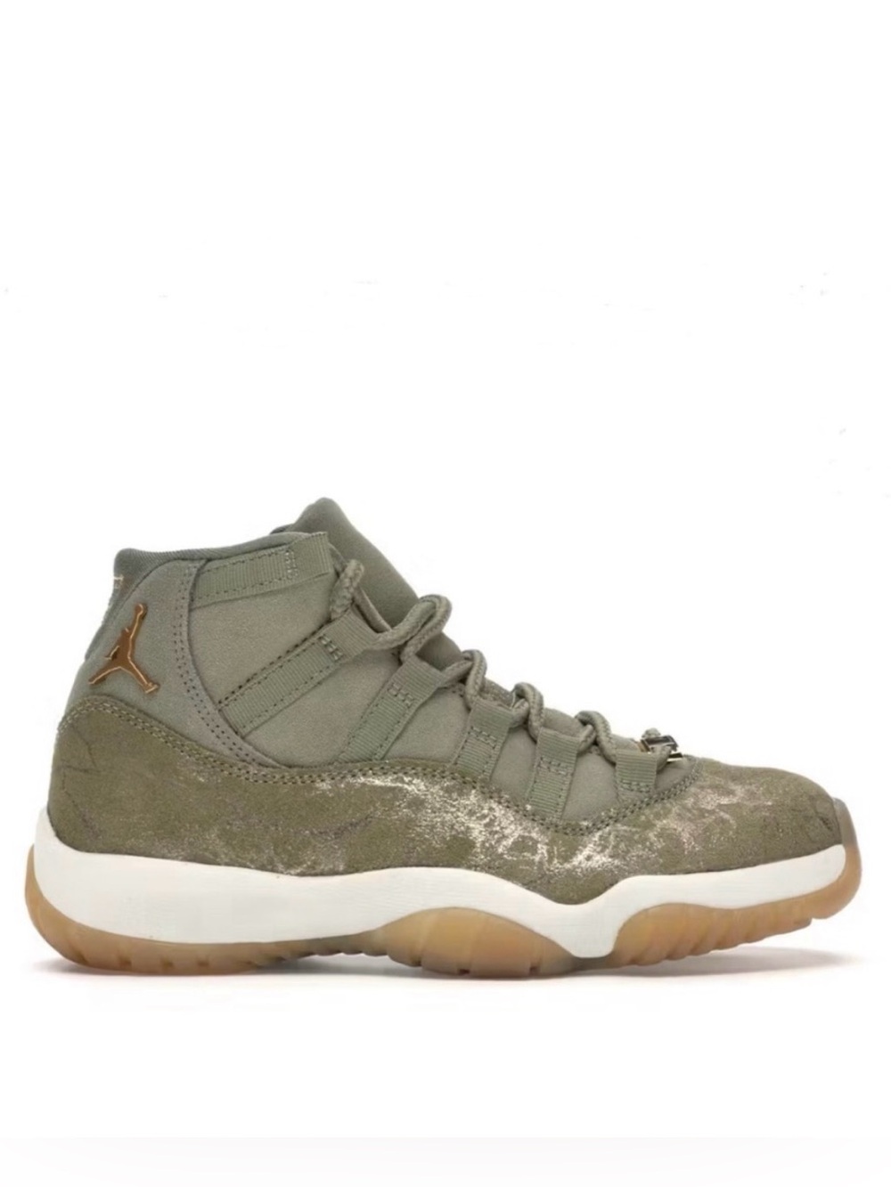Nike Air Jordan 11 Retro Olive Gold Lux AR0715-200 High-Top Sneakers Womens Sz 6